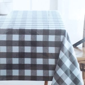 Fabric Tablecloth Buffalo Plaid Gray White 60x84